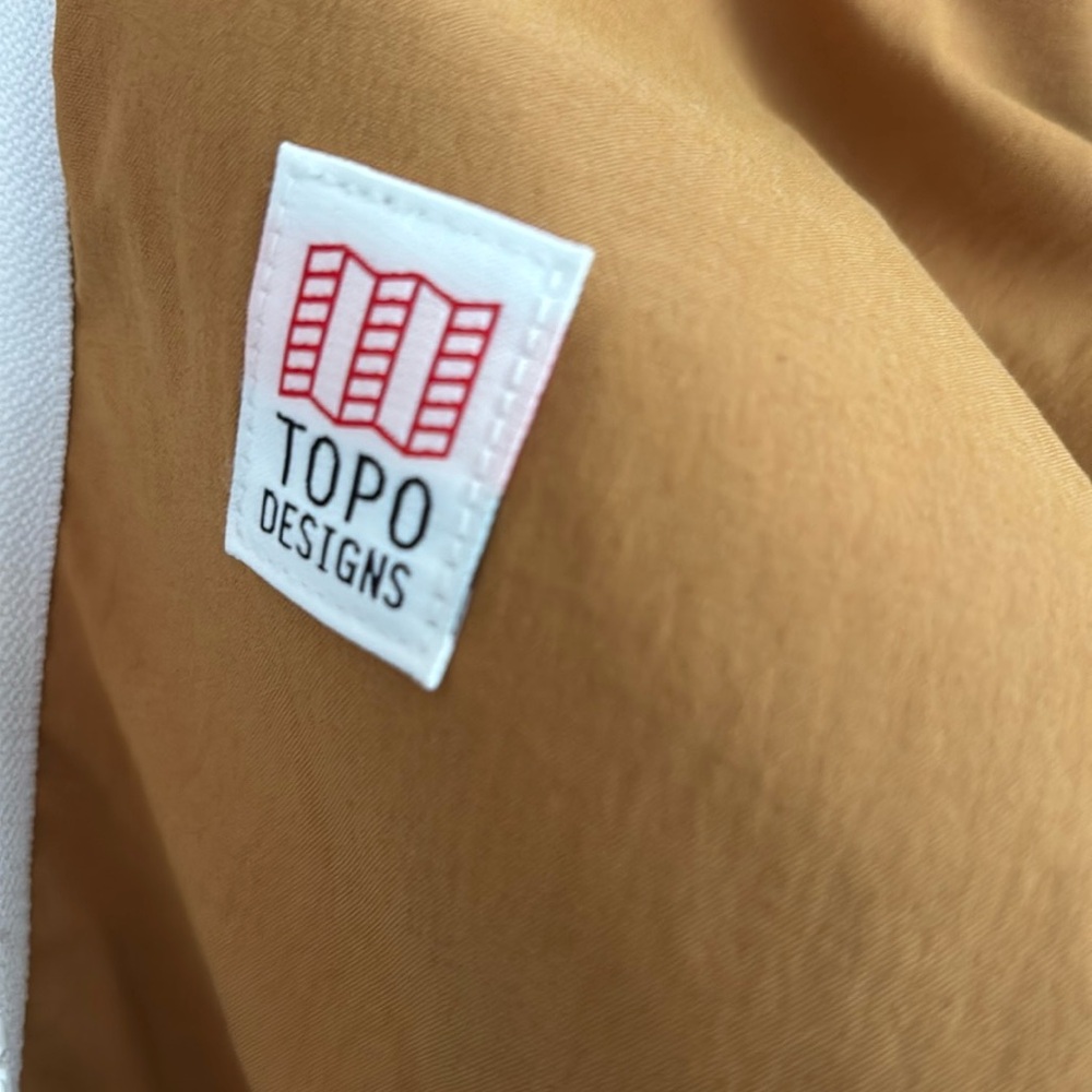 Topo designs white Sherling and tan reversible jacket women’s medium